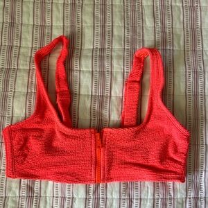 coral red swimsuit top